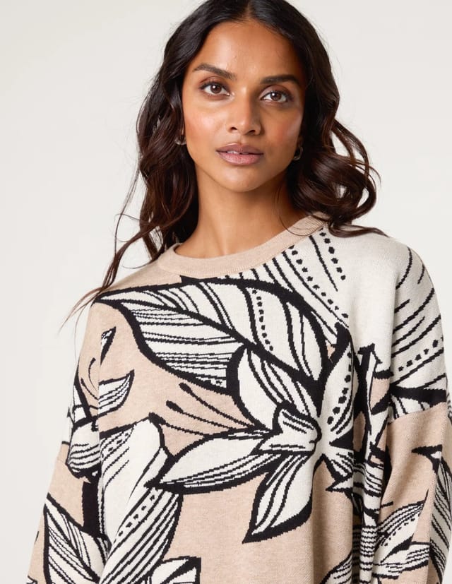 Blue Vanilla Flower Pattern Jumper - 3