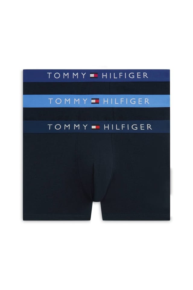 Tommy Hilfiger Tommy Hilfiger Men's 3 Pack Logo Waistband Trunks - Black Multi Blue - 2