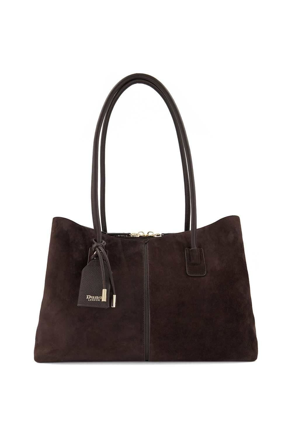 Dune London Dune London Women's 'Deserving L' Suede Shoulder Bag in Brown