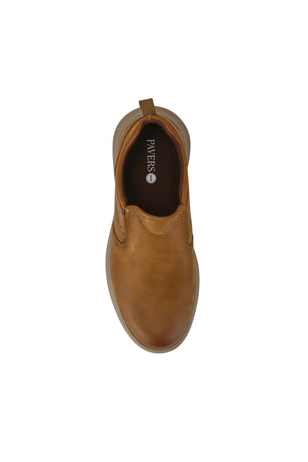 Pavers Pavers Men's Casual Leather Slip-On Shoes in Tan - 4