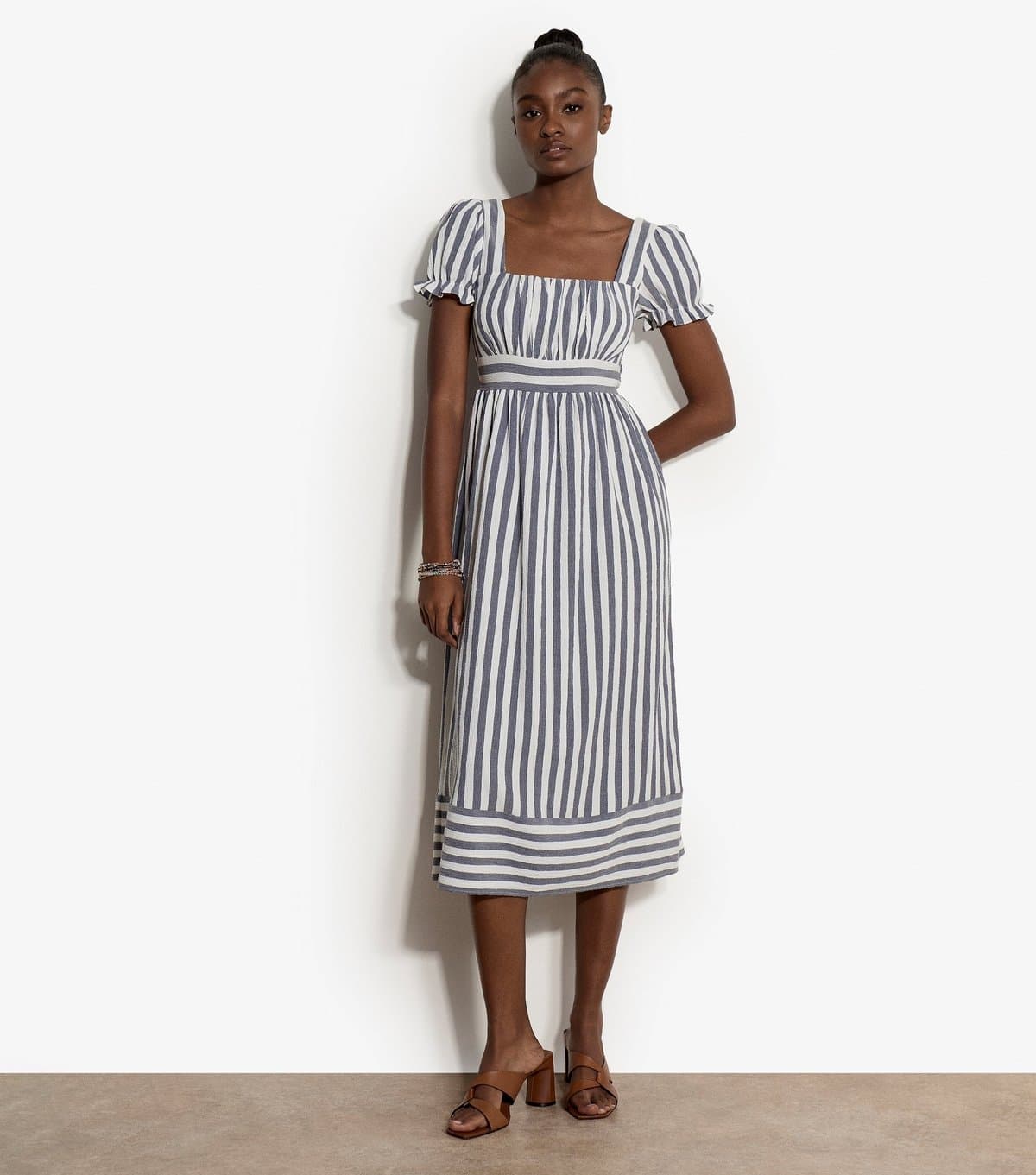 Apricot Women's Cream Striped Midaxi Dress Apricot New Look