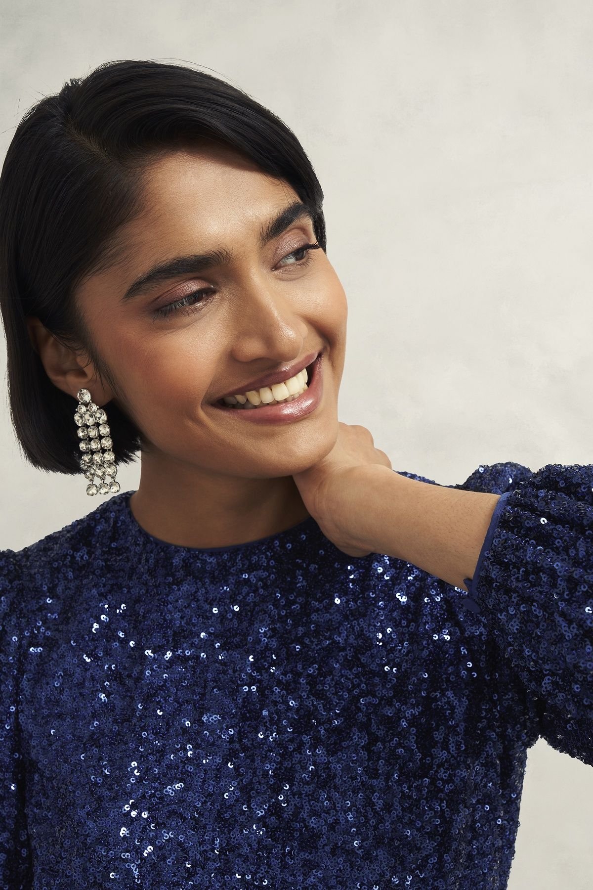 Hobbs London Hobbs London Women's Bette Sequin Mini Dress in Royal - 3