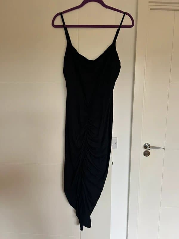 ASOS ASOS Luxe Black Ruched Bodycon Dress
