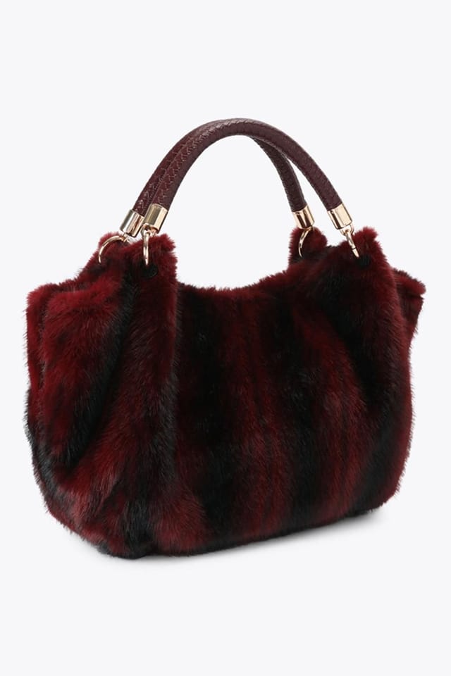 Carvela Carvela Women's 'Pavilion Mini Fur Bag' Fabric in Dark Red - 3