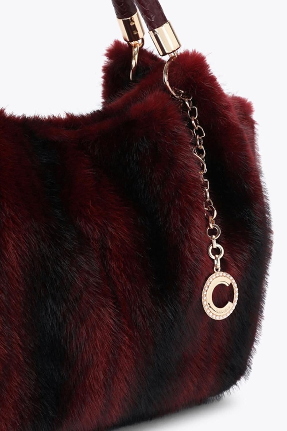 Carvela Carvela Women's 'Pavilion Mini Fur Bag' Fabric in Dark Red - 4