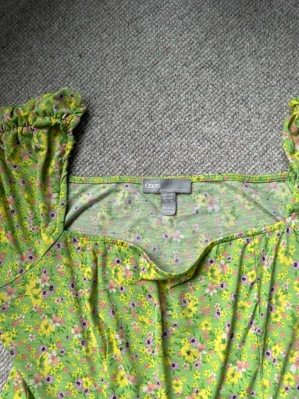 ASOS Design green floral summer dress