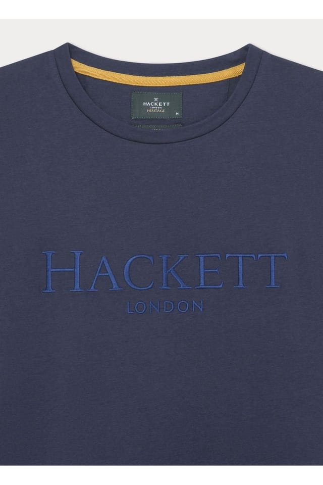 Hackett Hackett Men's Heritage Classic Large Logo Short Sleeve T-Shirt Navy - 3