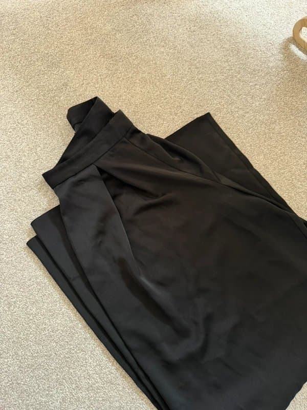 ASOS Black ASOS satin wide leg trousers UK size 8