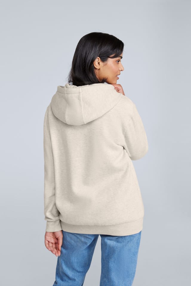 Animal Animal Women's 'Maya' Stylish Cotton Graphic Hoodie Lightweight Full Zip Sweatshirt in Light Beige - 2