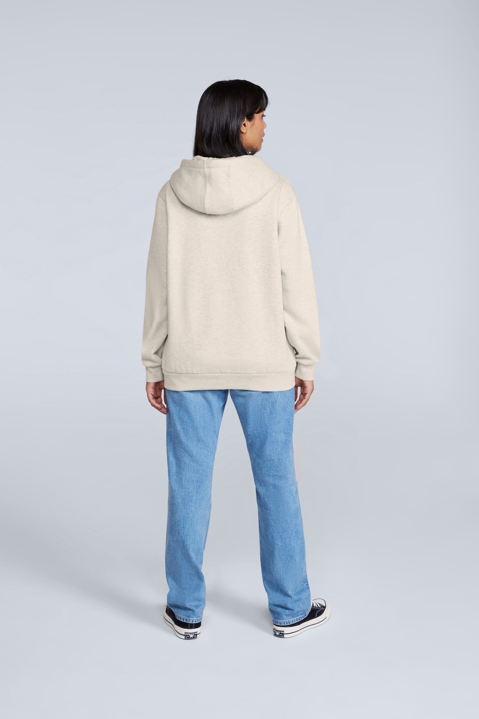 Animal Animal Women's 'Maya' Stylish Cotton Graphic Hoodie Lightweight Full Zip Sweatshirt in Light Beige - 4
