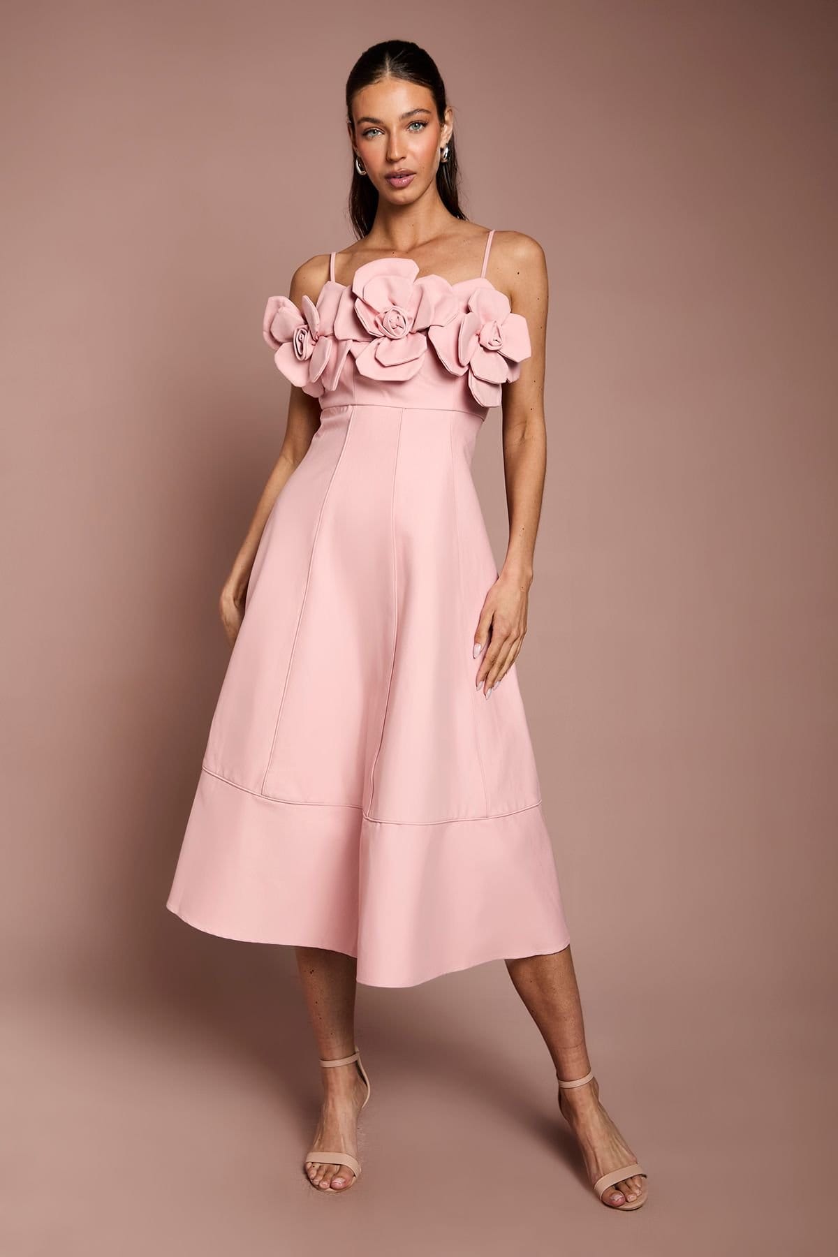 Coast Coast Women's Corsage Cotton Midi Dress in Blush - 1