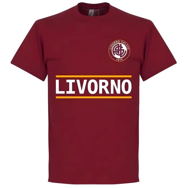 Livorno Livorno Men's Lucarelli 99 Team T-Shirt in Maroon - 3