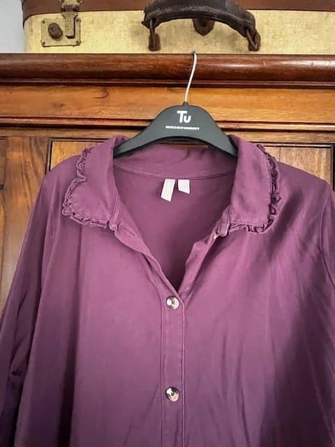 ASOS ASOS purple smock top size 16 longline button up