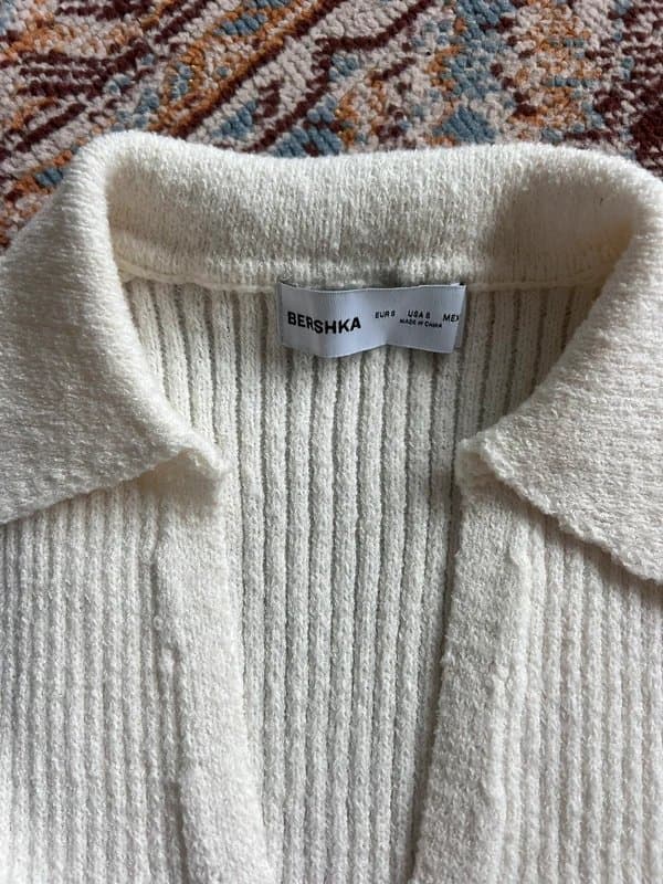 Bershka white knit vest top
