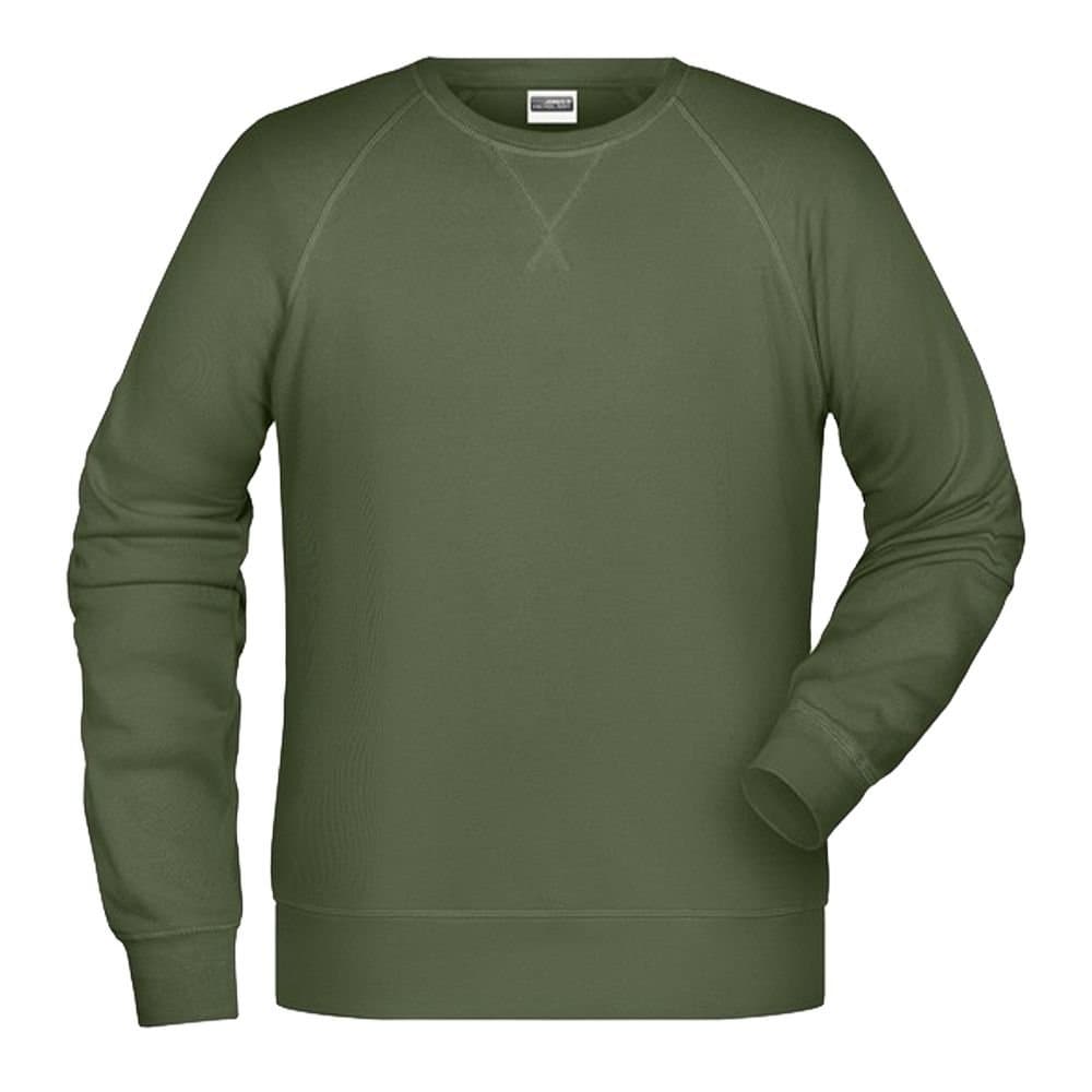 James and Nicholson James and Nicholson Men's Plain Sweatshirt in Olive