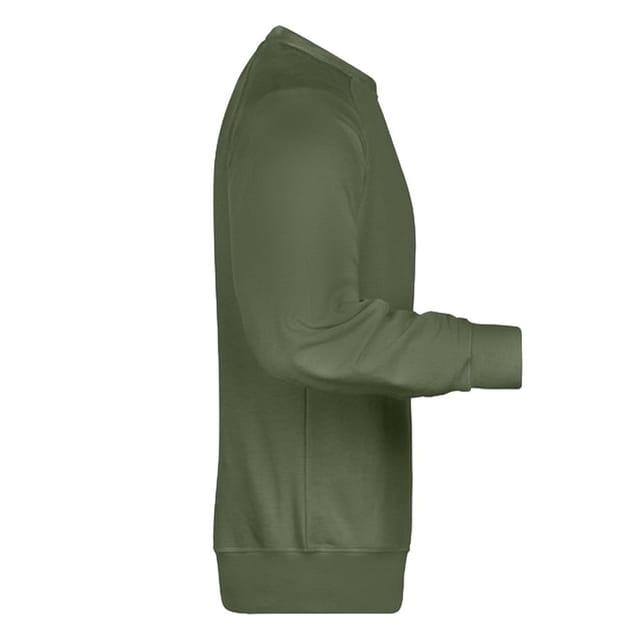 James and Nicholson James and Nicholson Men's Plain Sweatshirt in Olive - 3