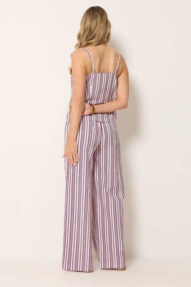 Long Tall Sally Long Tall Sally Women's Tall Stripe Button Waistcoat & Wide Leg Trousers - 3