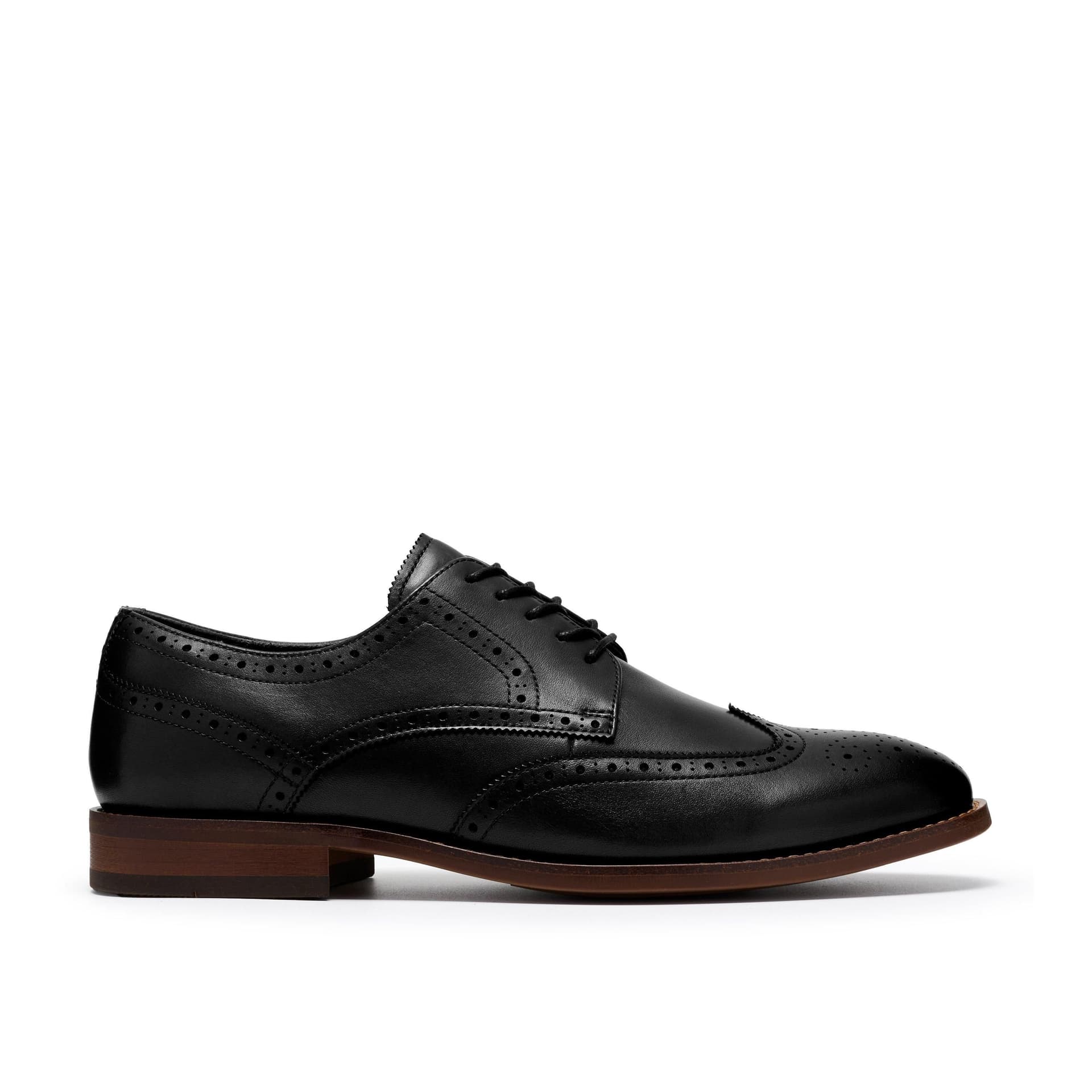 Clarks Clarks Men's Bowburn Tip Black Leather Brogues