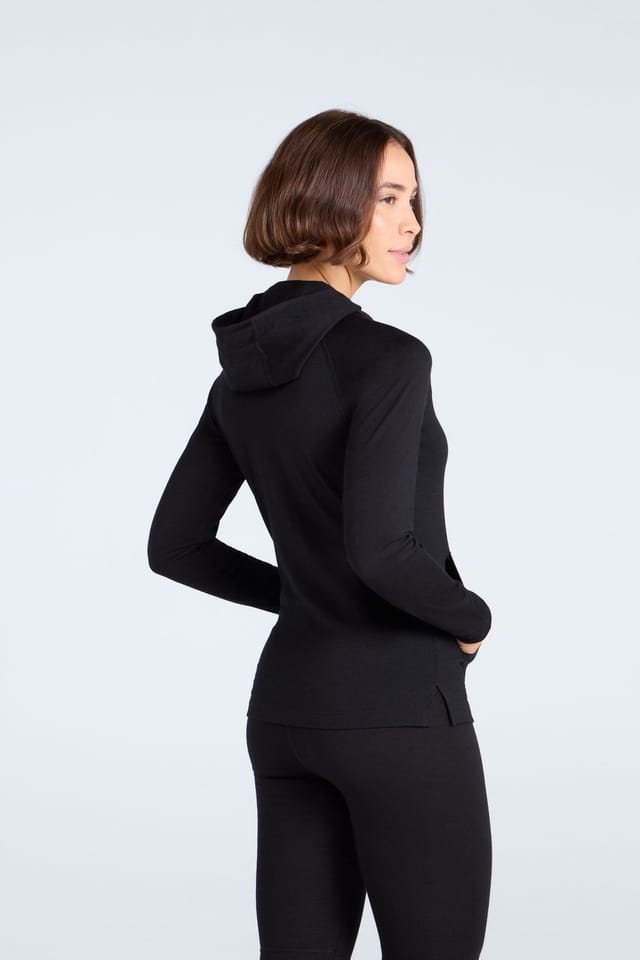 Animal Animal Women's Soft Lightweight Breathable High Wicking Warm Casual Merino Hoodie in Black - 3
