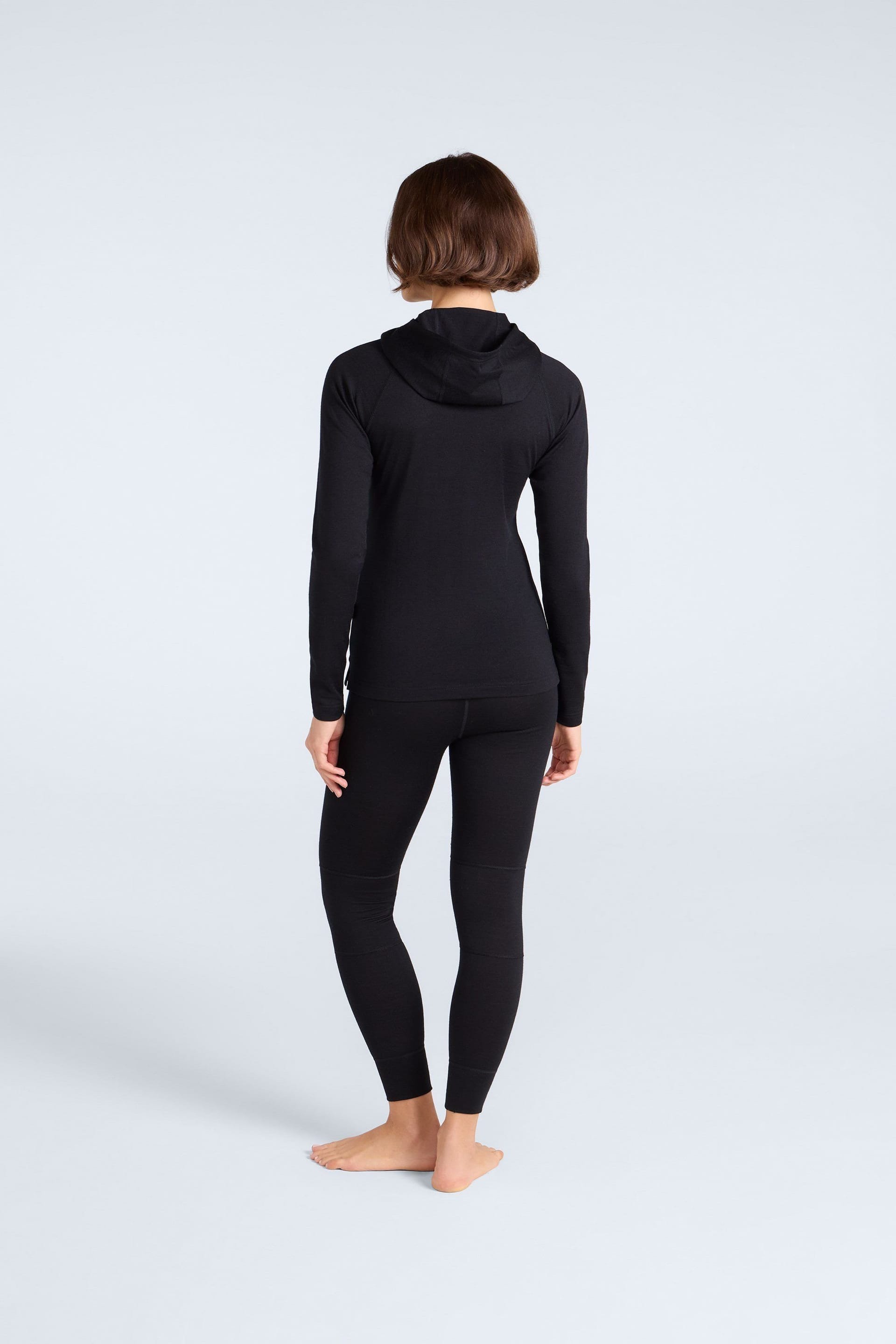 Animal Animal Women's Soft Lightweight Breathable High Wicking Warm Casual Merino Hoodie in Black - 4
