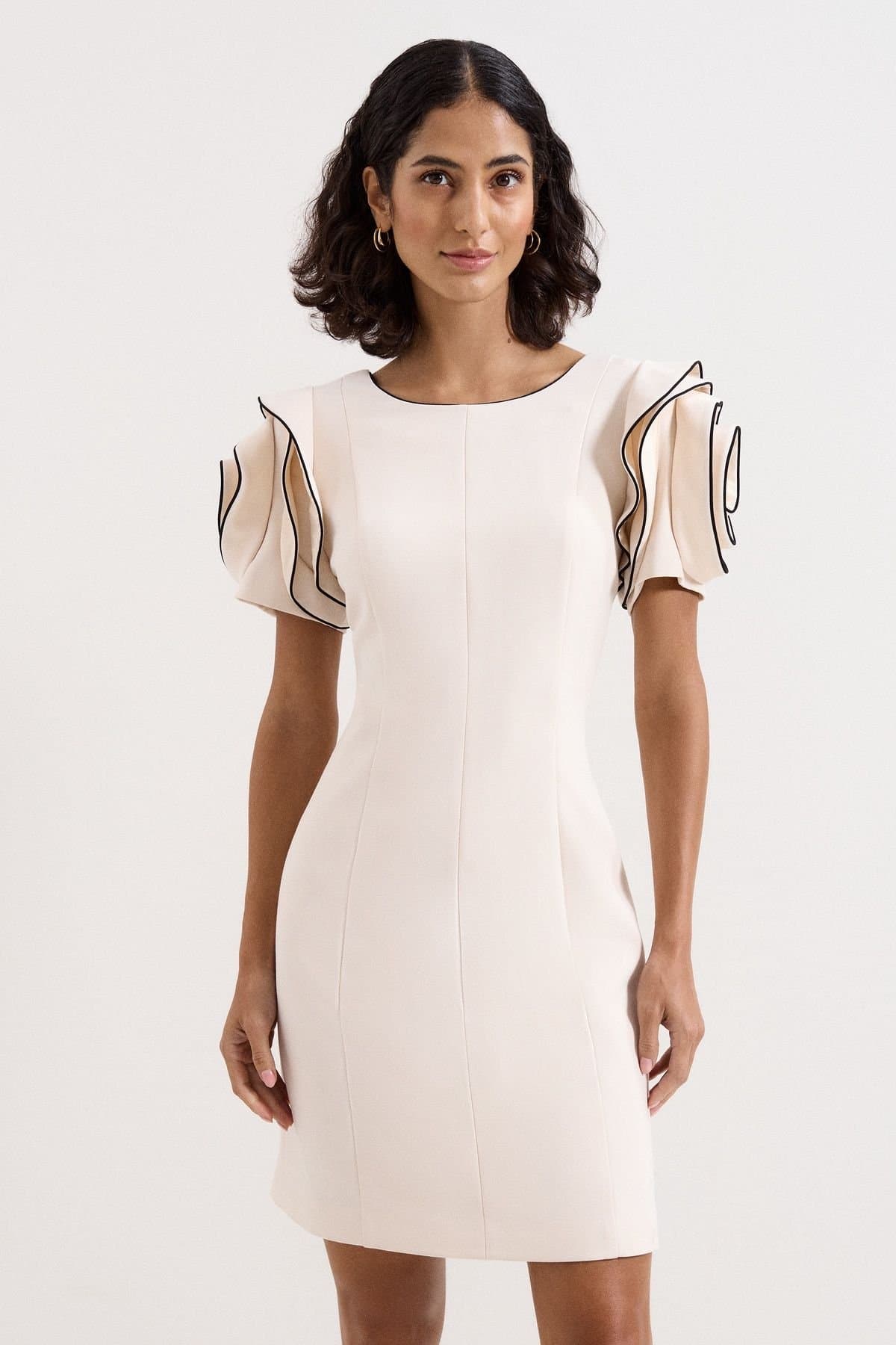 Phase Eight Phase Eight Women's Joy Ruffle Detail Mini Dress in Warm White