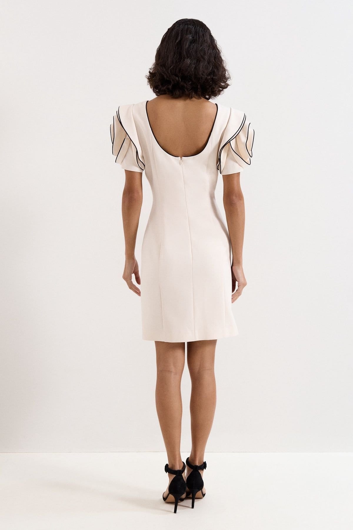 Phase Eight Phase Eight Women's Joy Ruffle Detail Mini Dress in Warm White - 4