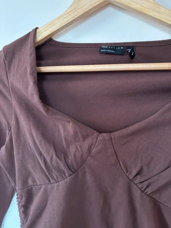 ASOS Brown Ruched ASOS Top - Size 8