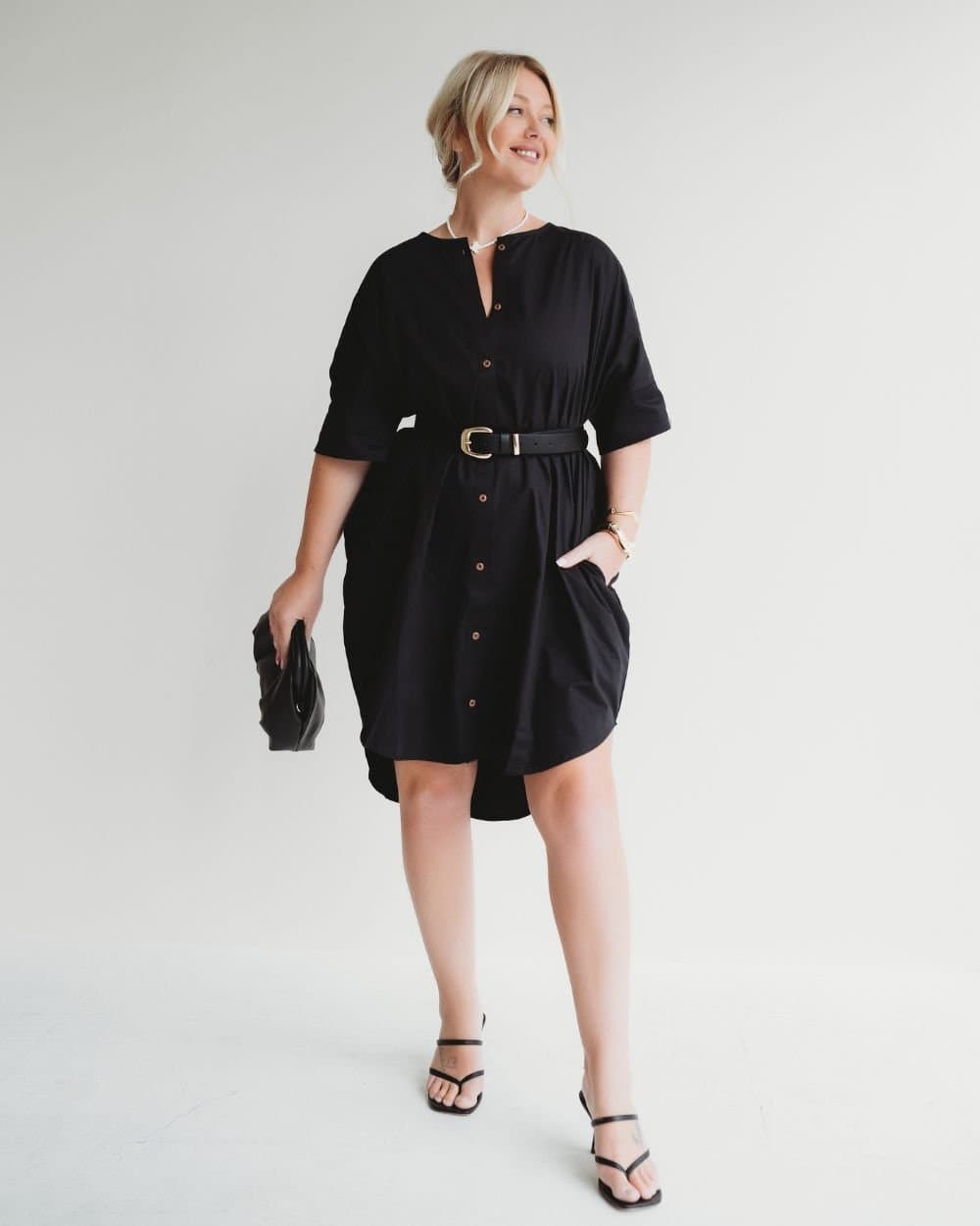Turtledove London Turtledove London Black Cotton/Viscose Midi Dress