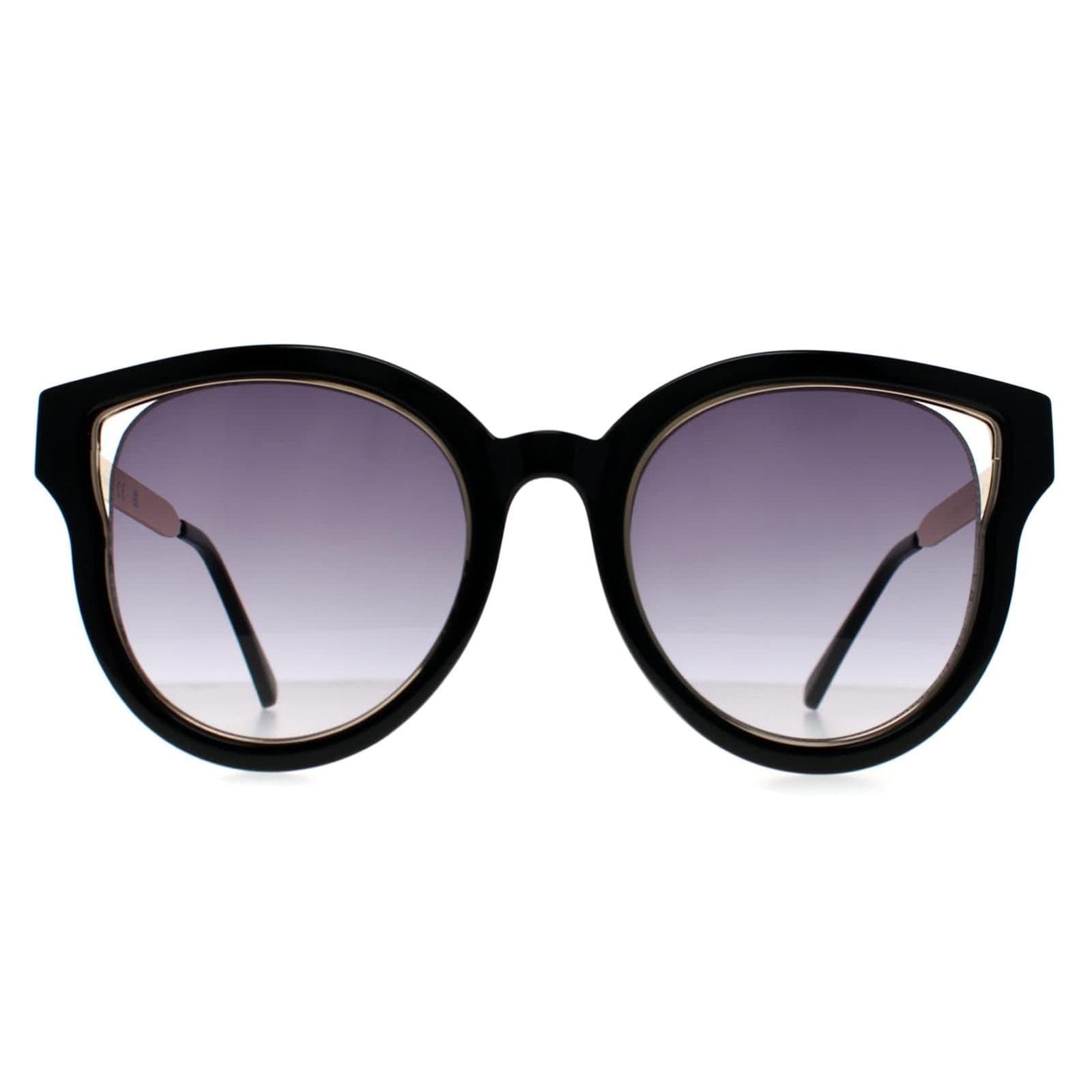 GUESS Guess Women's Cat Eye Shiny Black & Gold Smoke Gradient GF0323