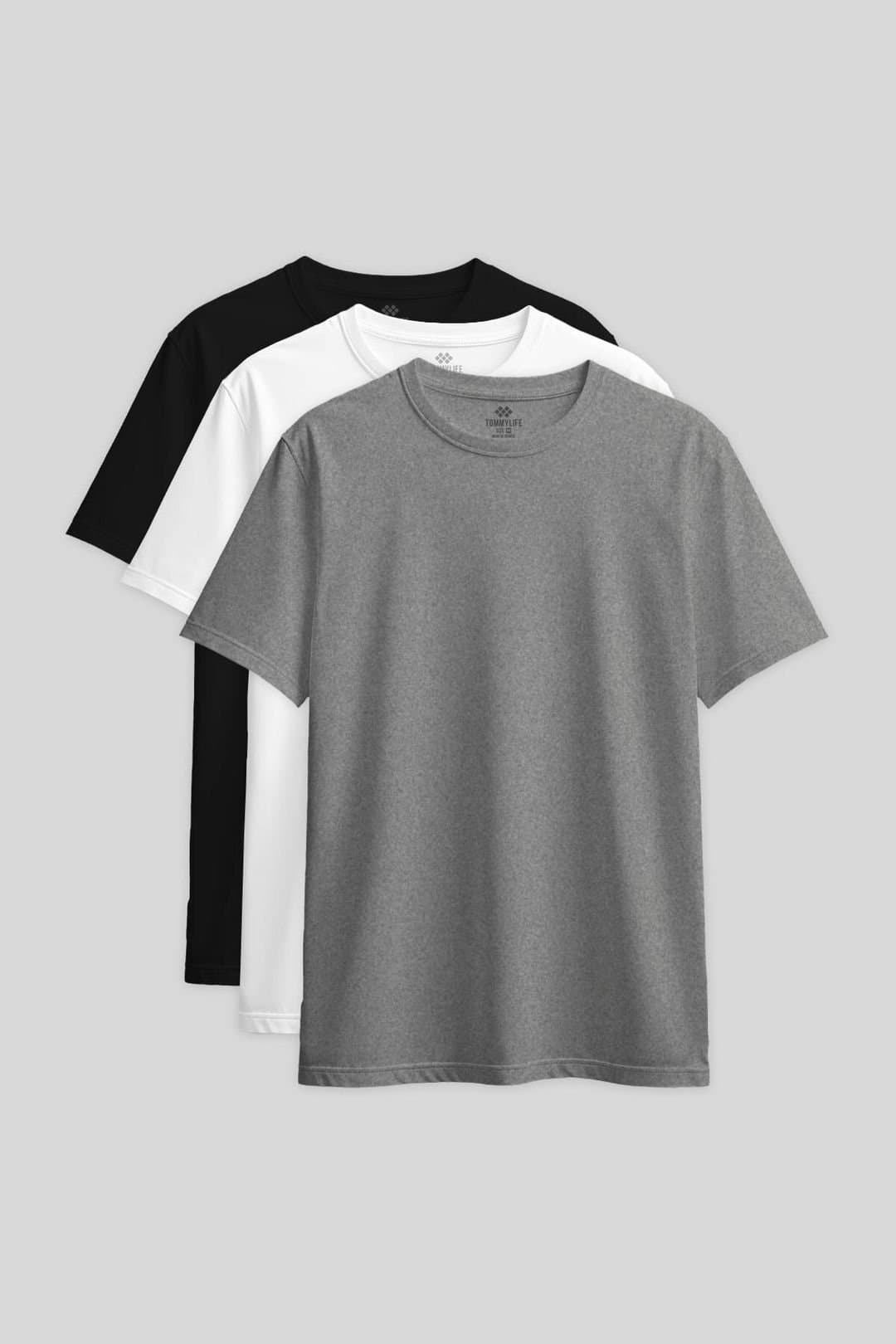 Tommy Life Tommy Life Women's Cotton Elastane Crew Neck T-Shirt in Mid Grey