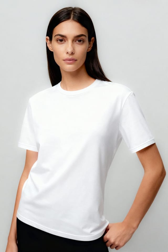 Tommy Life Tommy Life Women's Cotton Elastane Crew Neck T-Shirt in Mid Grey - 3