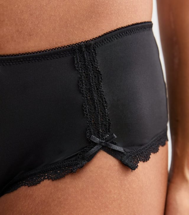 New Look Women's Black Lace Trimmed Bow Embellished Briefs New Look - 3
