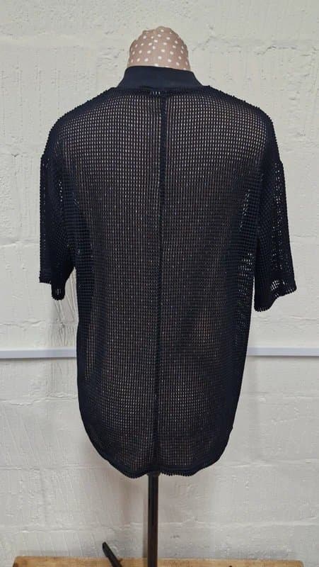 ASOS Asos Black Mesh Short Sleeve Top. Size 12. GA92. V54a