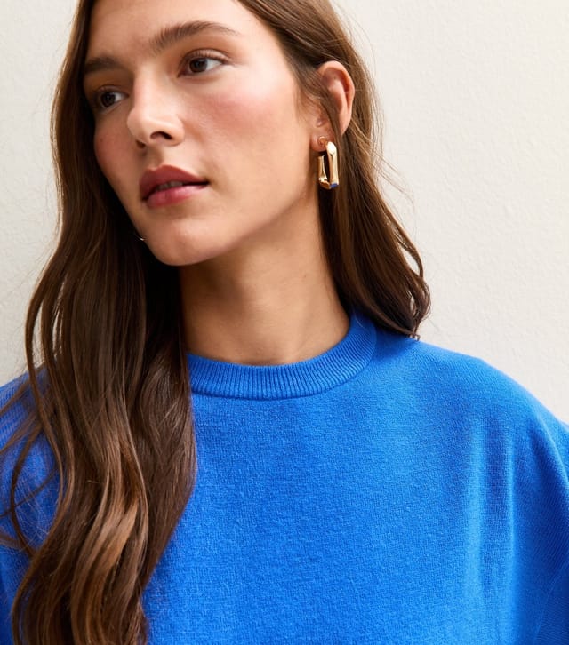 Sunshine Soul Women's Bright Blue Crew Neck Jumper Sunshine Soul New Look - 2