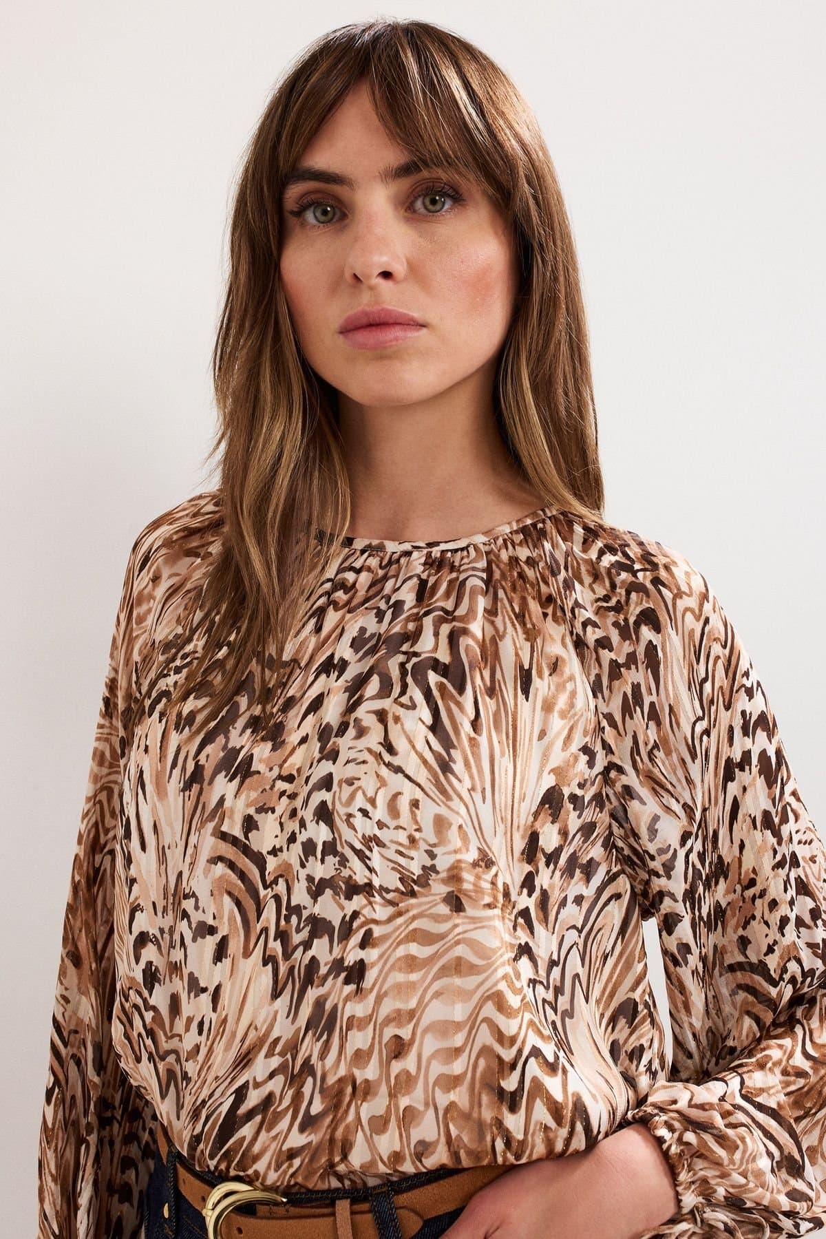 Phase Eight Phase Eight Beige Shell Print Blouse