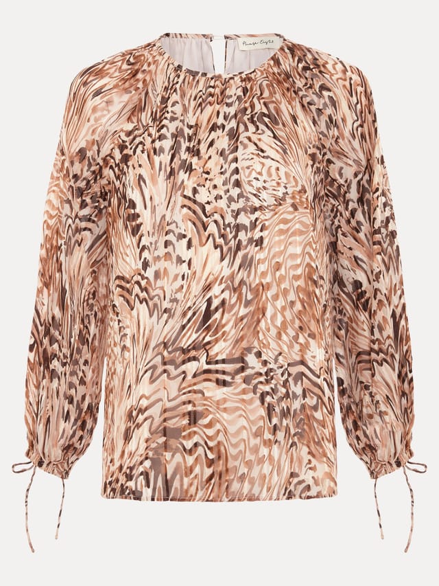 Phase Eight Phase Eight Women's Rafaella Shell Print Blouse in Beige - 2