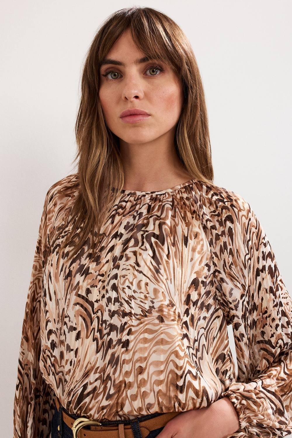 Phase Eight Phase Eight Women's Rafaella Shell Print Blouse in Beige - 3