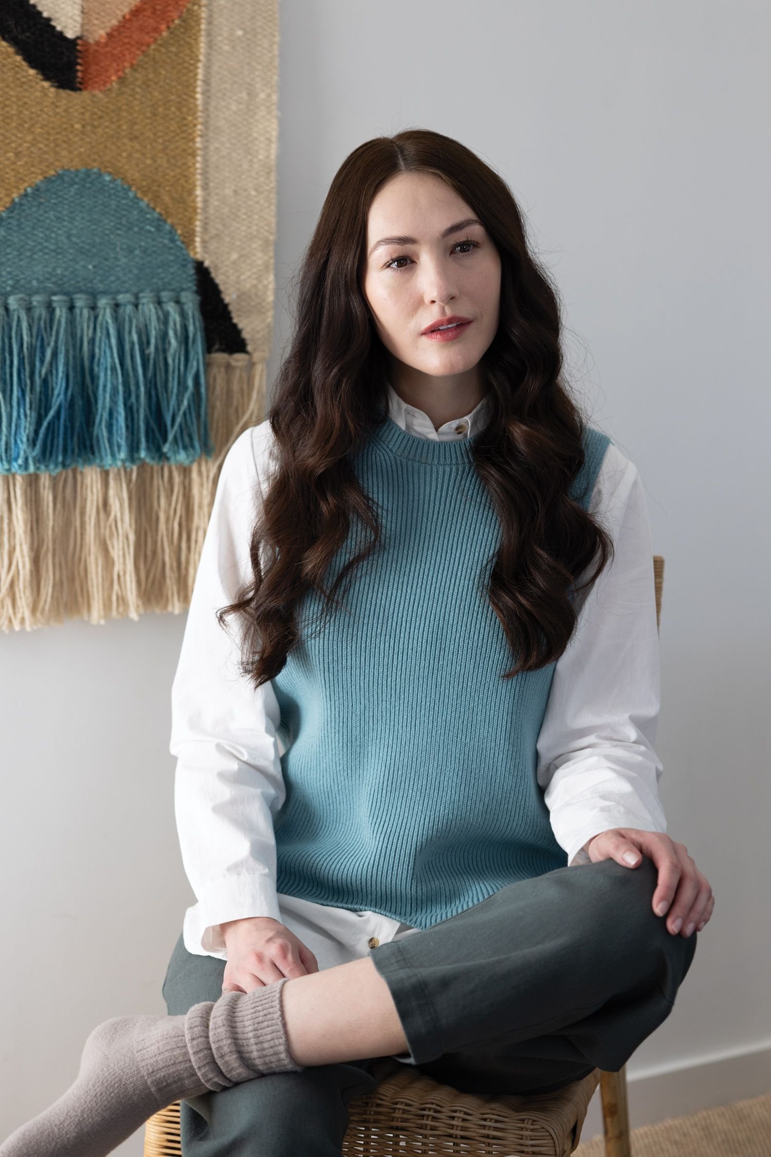 Nomads Clothing Nomads Clothing Women's Knitted Vest in Light Blue - 2