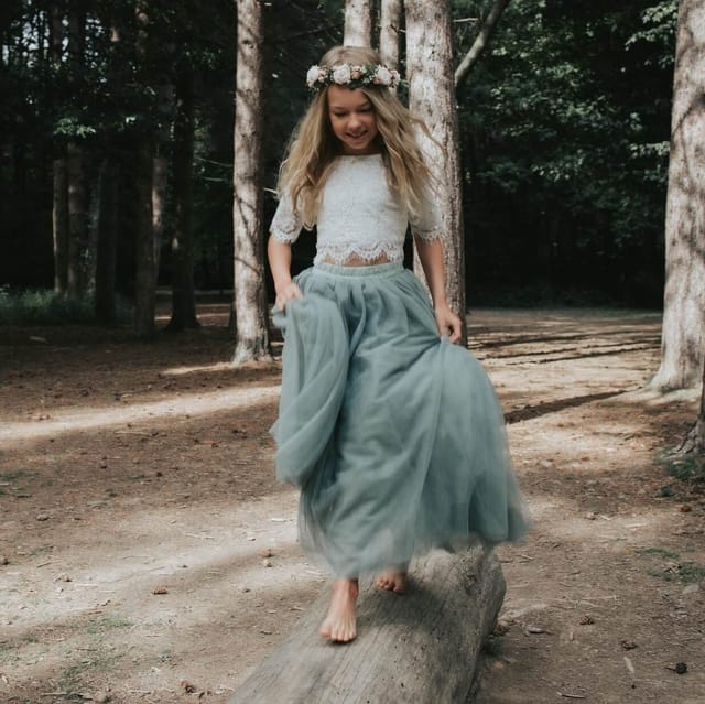 UK Flower Girl Boutique UK Flower Girl Boutique Women's Felicity Couture Flower Girl Set - Sage Green in Light Green - 2