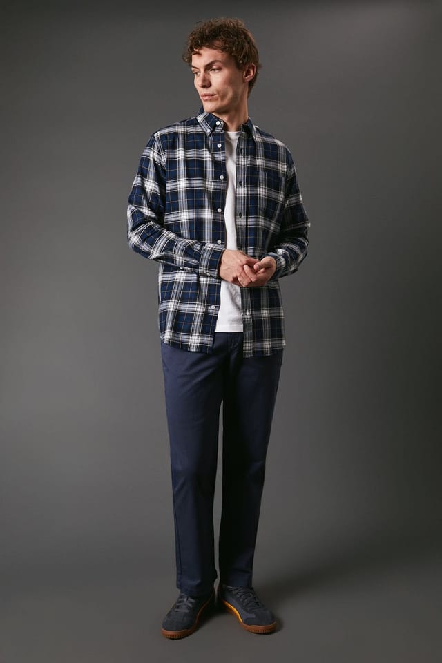 Maine Maine Men's Premium Chino Trousers in Mid Blue - 2