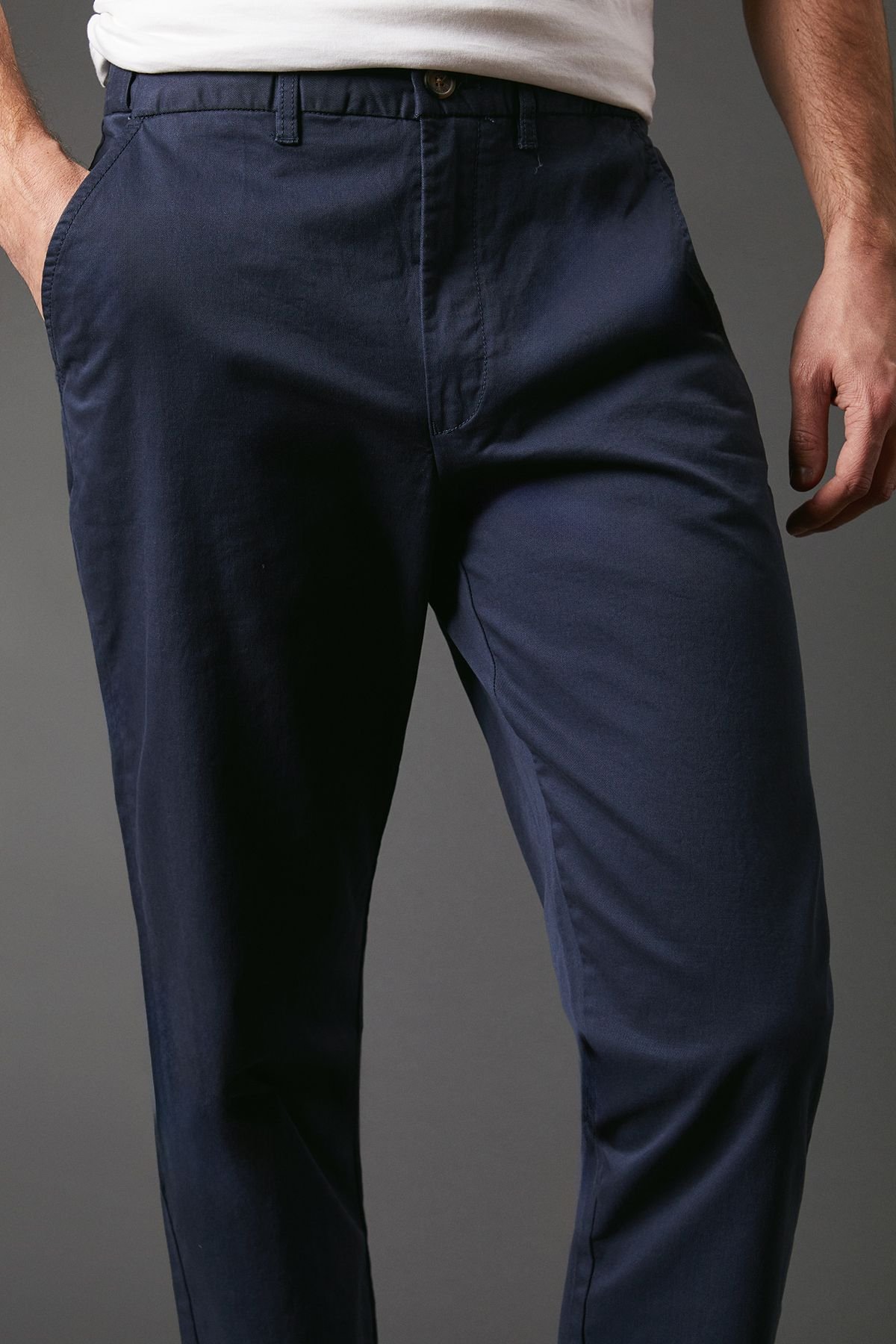 Maine Maine Men's Premium Chino Trousers in Mid Blue - 4