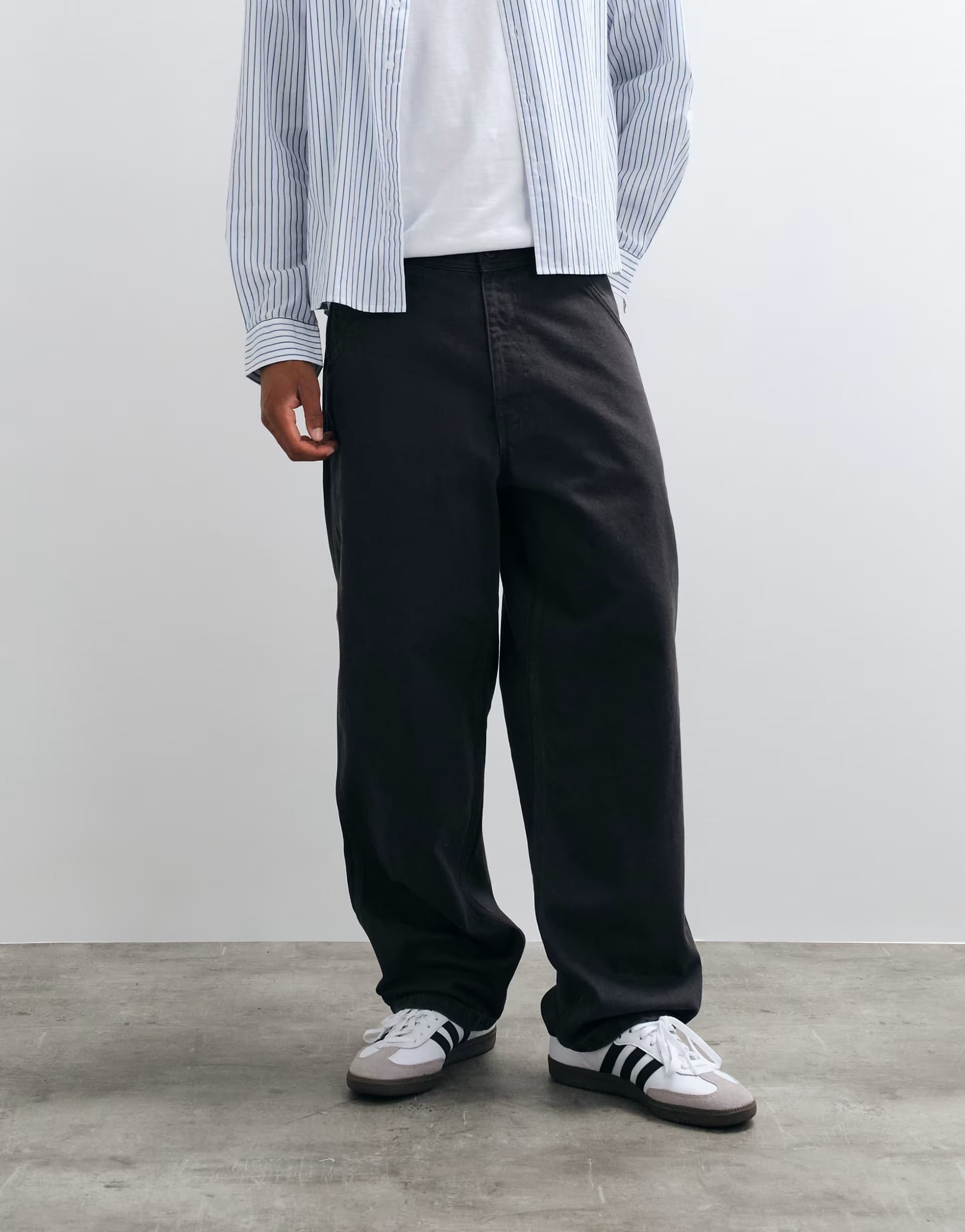 ASOS Stan Ray straight leg garage trousers in black