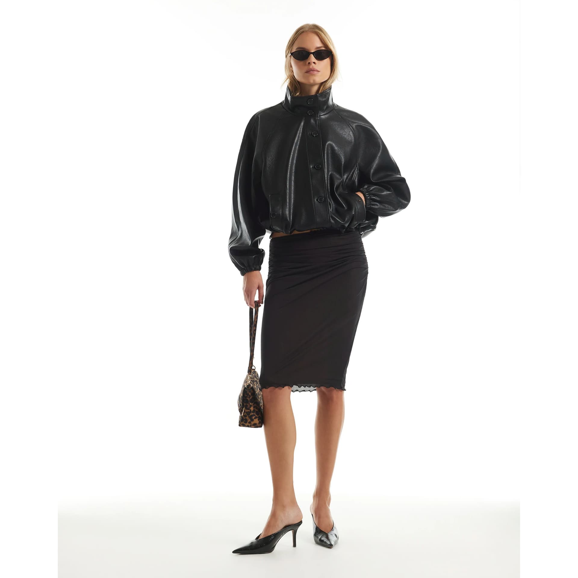 River Island River Island Womens Black Chiffon Midi Skirt