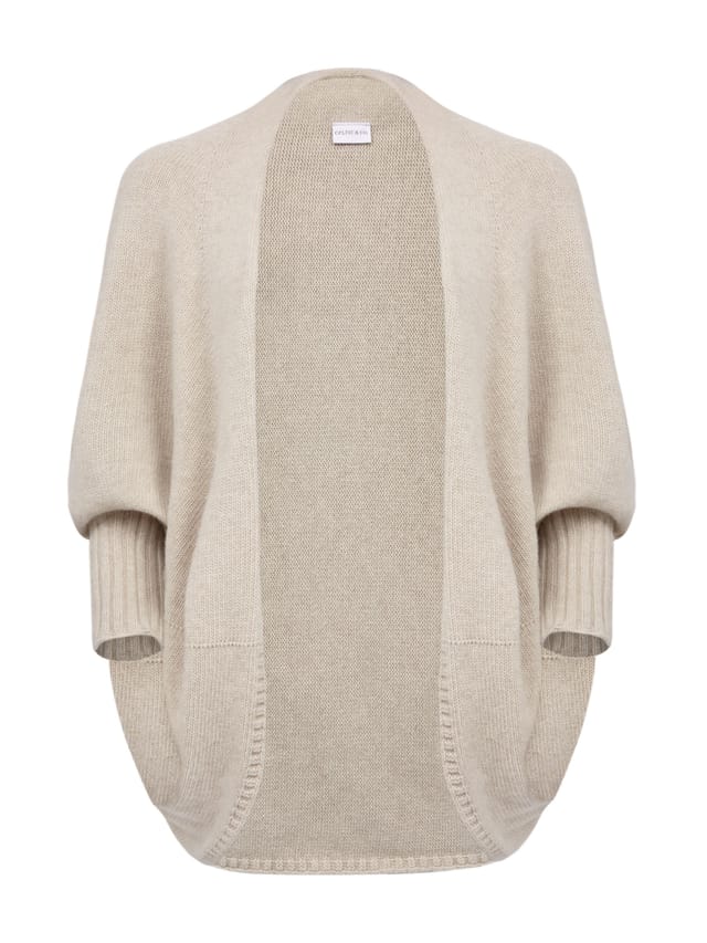 Celtic & Co Celtic & Co Women's British Supersoft Cocoon Cardigan in Light Beige - 2