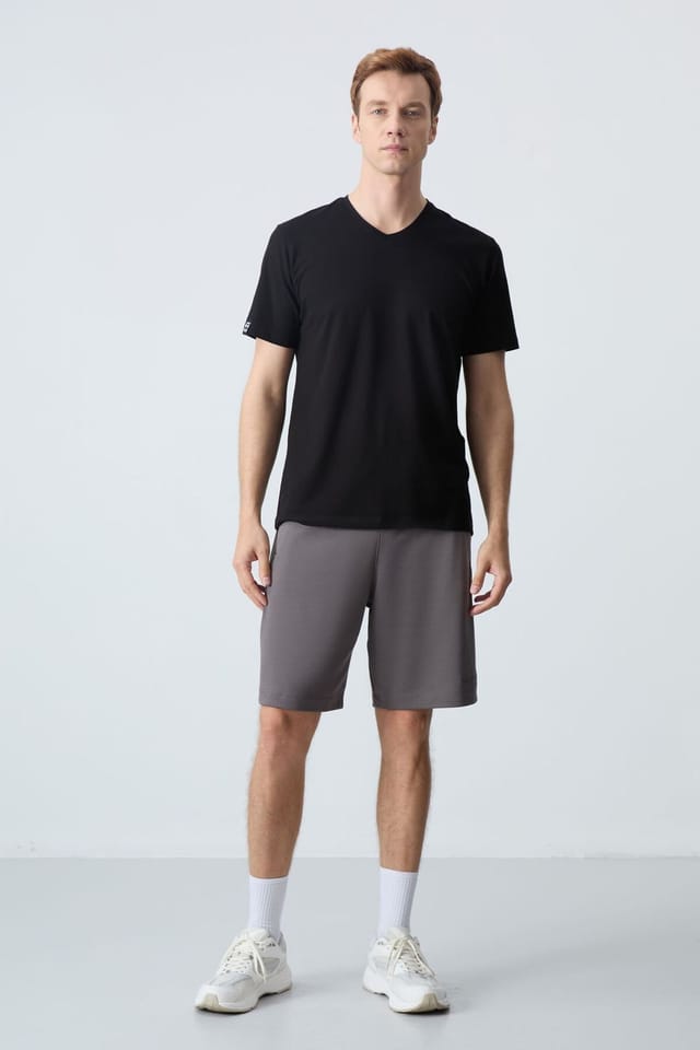 Tommy Life Tommy Life Men's Regular Fit Jersey Shorts in Charcoal - 2