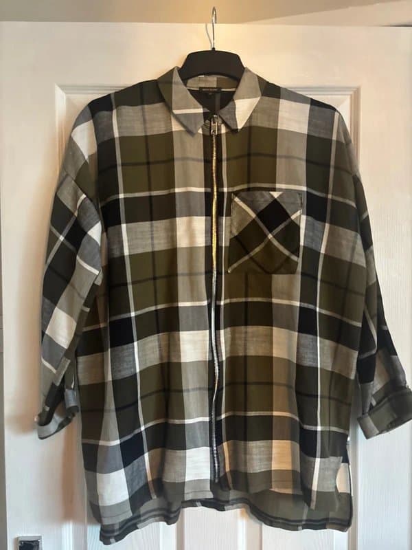 River Island River island green check thin jacket