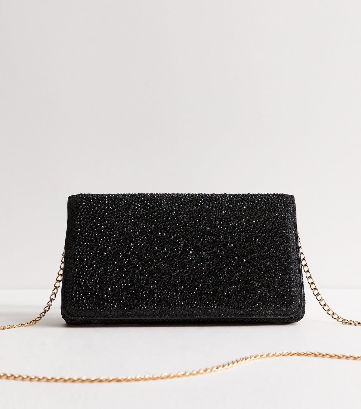 New Look Black Diamanté Embellished Chain Shoulder Bag New Look