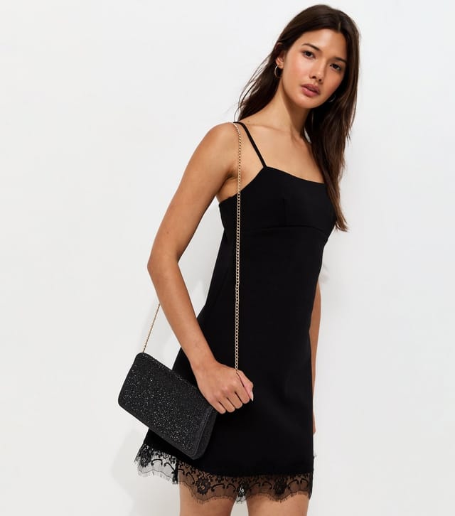 New Look Black Diamanté Embellished Chain Shoulder Bag New Look - 2