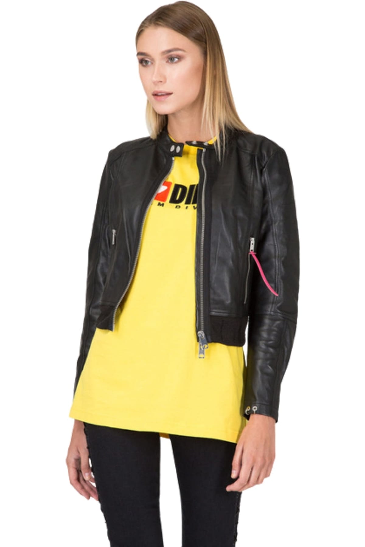 Diesel Diesel Women's L-lyssa-c Long Sleeve Bomber Jacket in Black - 1