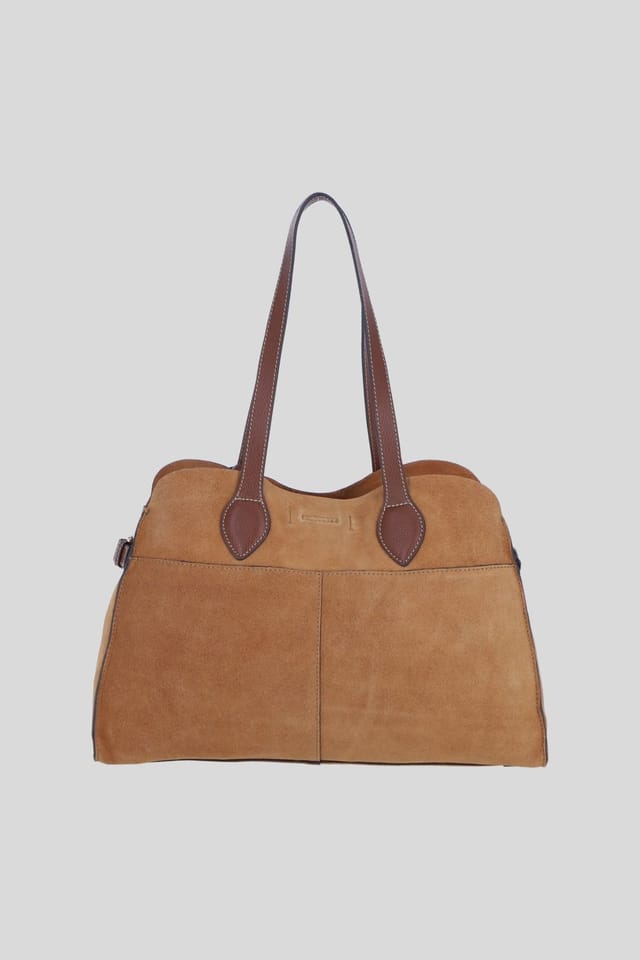 Brampton London Brampton London Women's Real Suede Leather Shoulder Bag with Tassel Charm in Tan - 3